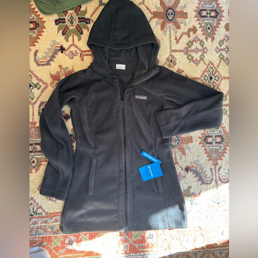 Columbia Black Women's Hooded Ski Fleece Jacket